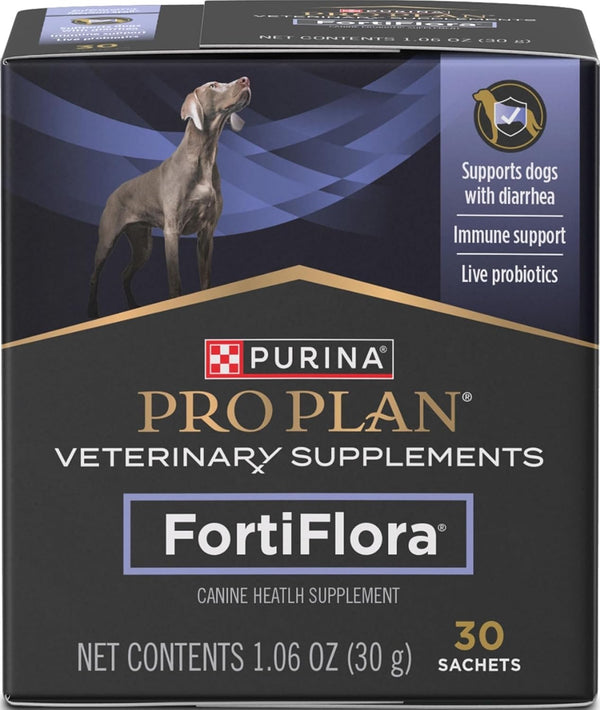 Purina Pro Plan Veterinary Supplements Fortiflora Probiotic Powder for Dogs, Daily Support for Digestive and Immune Health and Occasional Diarrhea