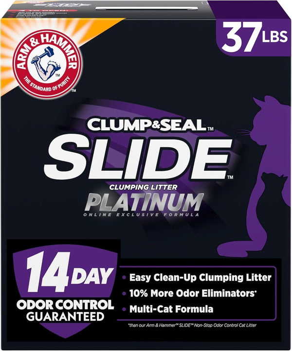 Slide Platinum Easy Clean-Up Clumping Cat Litter, 37 Lbs