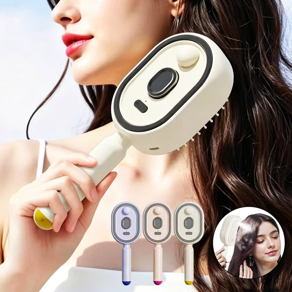 Electric Spray Air Cushions Massage Comb 3 in 1 Self Cleaning Steam Essential Oil Brush Rechargeable Spray Scalp Massager Combs