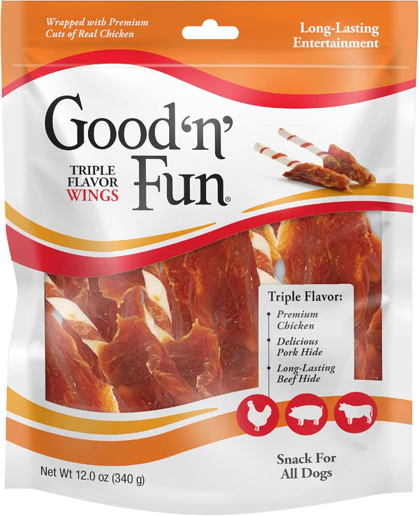 Wings Long-Lasting Dog Treat Made with Real Protein, 12 Oz