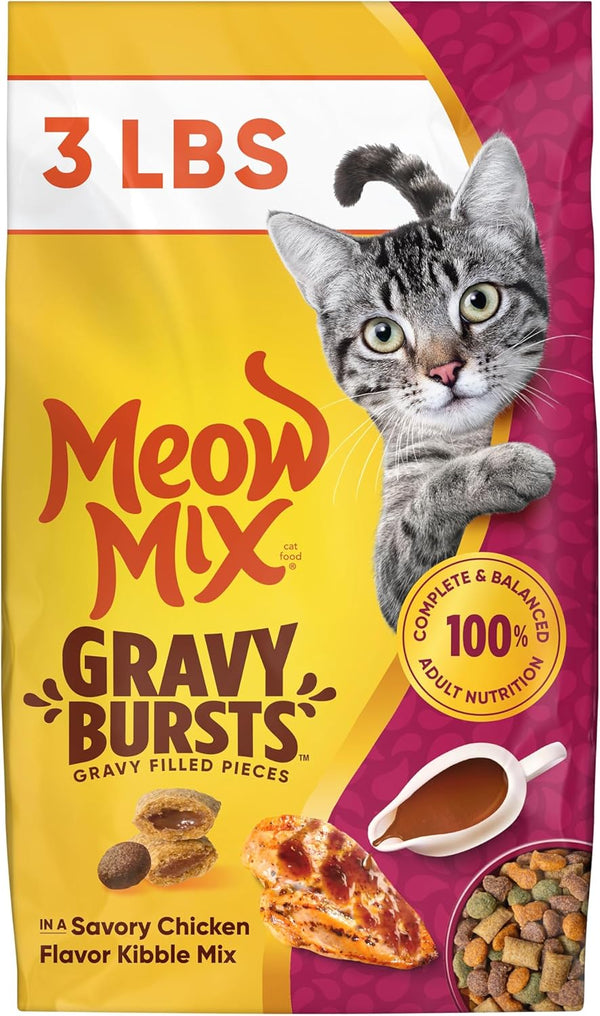 Gravy Bursts Dry Cat Food, 3 Lb Bag