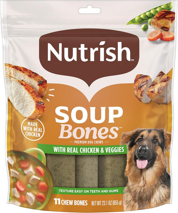Soup Bones Chicken Dog Chews, 23.1 Oz. Bag, 11 Treats (Rachael Ray)