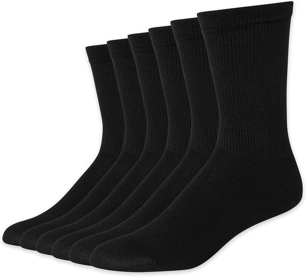 Red Label-Pack of 6 Padded round Socks, Black, 6 Men, Black, 6