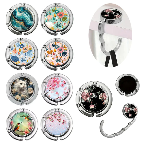 Multi Pattern Zinc Alloy Handbag Hanger Folding Hook Holder