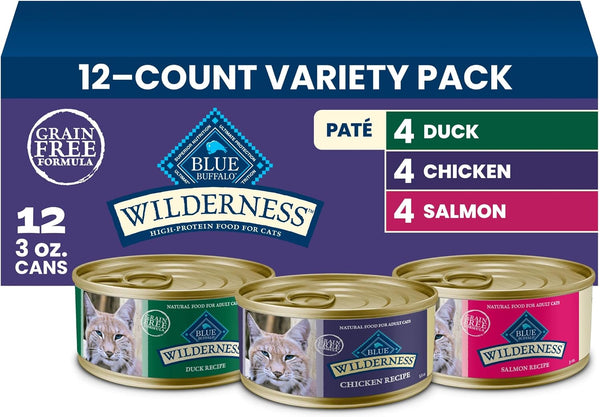 Wilderness Variety Pack Adult Paté Wet Cat Food, 3 Oz, 12 Ct