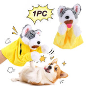 Funny with Sound Boxing Dog Doll Battle Kids Gifts Husky Vocal Hand Puppet Plush Interactive Toy