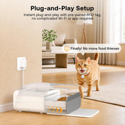 RFID Automatic Cat Feeder with Collar Sensor, Anti-Stealing Food Dispenser with Sealed Lid for Wet Dry Food and Different Diet for Multi-Pet Home, Auto Pet Feeder for Cats & Small Dogs, White