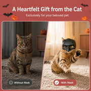 Cat Bat Mask, Funny Cat Helmet & Cat Hat Cosplay Costume, Adjustable Pet Mask for Halloween, Party, Photo Props, Lightweight Comfortable Cat Costume Accessories for Cats & Small Pets（Black