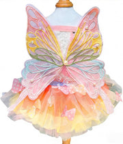 Cute Rainbow Butterfly Dog Dress Cat Princess Dress Pet Wedding Dresses, S