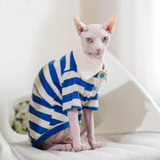 Sphynx Cat Shirt Cotton Hairless Polo T-Shirt with Sleeves Pullover Clothes