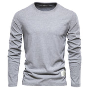 100% Cotton Long Sleeve T Shirt for Men Solid Spring Casual Mens T-Shirts High Quality Male Tops Classic Clothes Men'S T-Shirts
