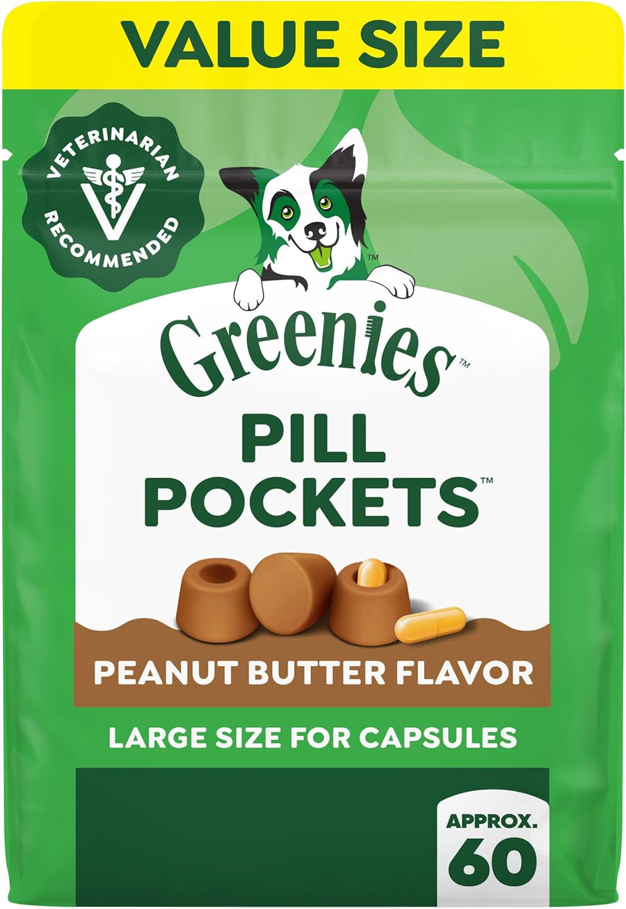Greenies Pill Pockets Large Size Dog Treats, Peanut Butter, 15.8 Oz