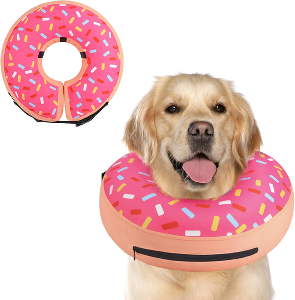 Inflatable Dog Cone Collar Alternative after Surgery, Doggie Neck Donut Collar Recovery Ecollar, Soft Dog Cone for Small Medium Large Dogs