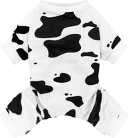Adorable Cow Print Dog Pajamas – Lightweight, Cozy Four-Legged Outfit for Small to Large Dogs and Cats, Soft and Snuggly Pet Wear for Everyday Comfort and Cuteness.Xs