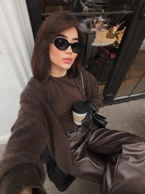 Elegant Long Sleeve Sweater Women 2024 New Single-Breasted Female Casual Cardigan Soft Cashmere Knitted Outwear
