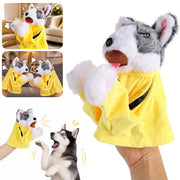 Funny with Sound Boxing Dog Doll Battle Kids Gifts Husky Vocal Hand Puppet Plush Interactive Toy