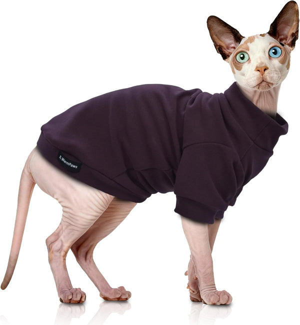 Sphynx Cat Sweater Soft Warm Long Sleeve Fleece for Cats&Small Dogs