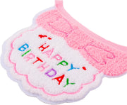 Cat Birthday Hat Bandana Set, Pink Girl Kitten Birthday Outfit