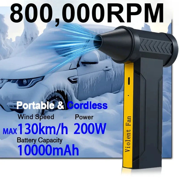 800000 RPM Brushless 10000Mah Motor Electric Air Blower High-Speed Turbo Violent Fan Rechargeable Powerful Dust Blower