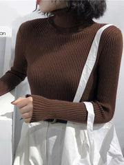 Turtleneck Sweater Womens 2026 Autumn Winter Tops Korean Slim Women Pullover Jumper Knitted Sweater Pull Femme Hiver Truien