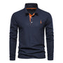 Men's Embroidered Long-Sleeve Polo Shirt