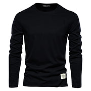 100% Cotton Long Sleeve T Shirt for Men Solid Spring Casual Mens T-Shirts High Quality Male Tops Classic Clothes Men'S T-Shirts