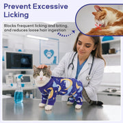 Cat Hair Sticky Shirt – Breathable & Lightweight, Reduces Shedding Fur Pajamas, Prevents Licking Wounds after Surgery, Cat Sweaters - Soft & Machine Washable, Blue, L