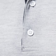 2023 New Men'S Deer Embroidery Polo Shirts Solid Color Long Sleeve Social Business Male