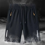 Men'S Summer Ultra-Thin Ice Silk Beach Casual Shorts Jogging Sport Quick Dry Male Zipper Loose Gym Sports Short Pants Sweatpant
