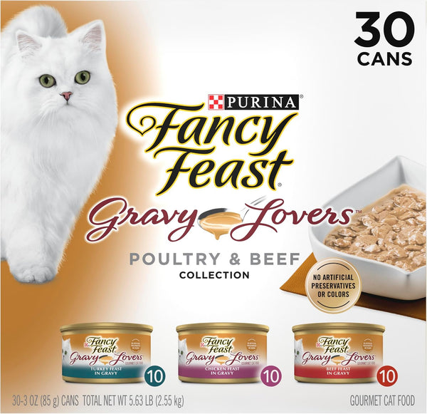 Purina  Gravy Lovers Wet Cat Food, 3 Oz Cans, 30-Pack