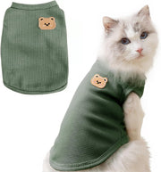 Waffle Knit Cat T Shirt, Puppy Shirt for Sphynx Cats, Pet Clothes