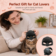 Cat Bat Mask, Funny Cat Helmet & Cat Hat Cosplay Costume, Adjustable Pet Mask for Halloween, Party, Photo Props, Lightweight Comfortable Cat Costume Accessories for Cats & Small Pets（Black