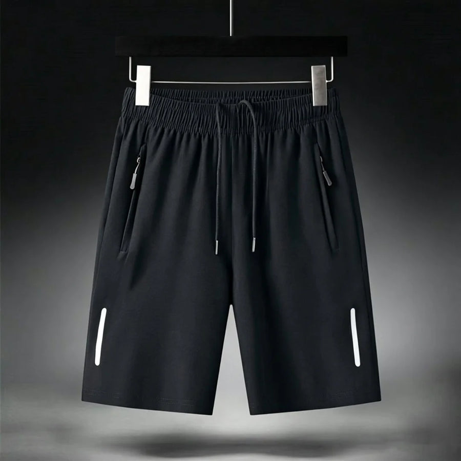 Men'S Summer Ultra-Thin Ice Silk Beach Casual Shorts Jogging Sport Quick Dry Male Zipper Loose Gym Sports Short Pants Sweatpant