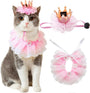 Cat Princess Costumes Cat Crown Hat & Lace Bandana Scarf Set