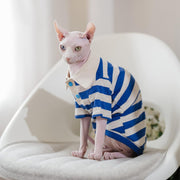 Sphynx Cat Shirt Cotton Hairless Polo T-Shirt with Sleeves Pullover Clothes