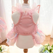 Cute Rainbow Butterfly Dog Dress Cat Princess Dress Pet Wedding Dresses, S