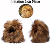 Lion Mane Wig for Cats and Dogs, Funny Pet Cat Costumes for Halloween Christmas, Furry Pet Clothing Accessories