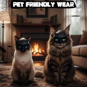 Cat Bat Mask for Halloween - Lightweight Funny Pet Costume, Easy to Wear Cosplay Party Accessory for Cats & Kittens (Black, 1 Pack)