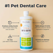Premium Pet Dental Care Solution Pet Water Additive: Best Way to Eliminate Bad Dog Breath and Cat Bad Breath - Fights Tartar & Plaque - so Easy, Just Add to Water! Vet Recommended 16 Oz.