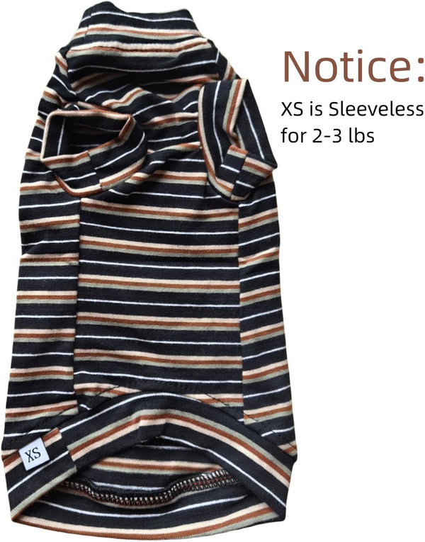 Vintage Stripes Sphynx Hairless Cats Turtleneck Shirt Cotton for Sphinx Cat