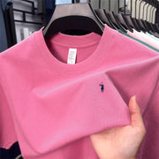 100% Cotton Men'S Short Sleeve T-Shirt Fashion Brand Paul Pony Embroidery Summer New High-End Comfortable Casual round Neck Top