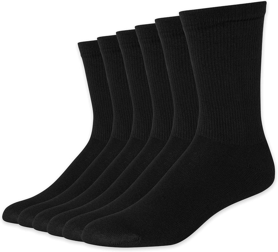 Red Label-Pack of 6 Padded round Socks, Black, 6 Men, Black, 6