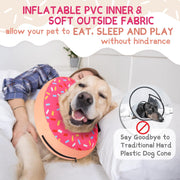 Inflatable Dog Cone Collar Alternative after Surgery, Doggie Neck Donut Collar Recovery Ecollar, Soft Dog Cone for Small Medium Large Dogs