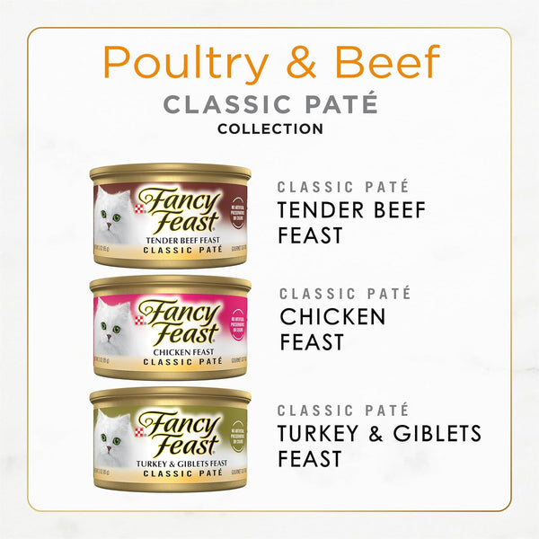 Purina  Classic Pate Wet Cat Food, 3 Oz Cans, 30-Pack