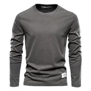 100% Cotton Long Sleeve T Shirt for Men Solid Spring Casual Mens T-Shirts High Quality Male Tops Classic Clothes Men'S T-Shirts