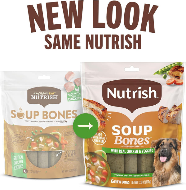 Soup Bones Chicken Dog Chews, 23.1 Oz. Bag, 11 Treats (Rachael Ray)