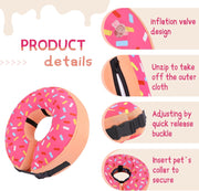 Inflatable Dog Cone Collar Alternative after Surgery, Doggie Neck Donut Collar Recovery Ecollar, Soft Dog Cone for Small Medium Large Dogs