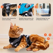 Recovery Suit for Cats | Spay and Neutering Cat Surgery Recovery Suit for Male or Female | Soft Fabric for Skin Conditions | 2XS | Neck to Tail 13.0” - 16.5” | Black Camouflage