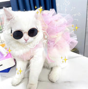 Cute Rainbow Butterfly Dog Dress Cat Princess Dress Pet Wedding Dresses, S