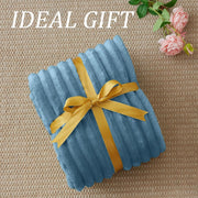 Ribbed Blue Throw Blanket for Couch, 50"X60"